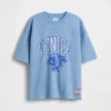 Çocuklar İçin File Oversized Grafikli Jersey Tişört