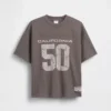 Çocuklar İçin File Oversized Grafikli Jersey Tişört