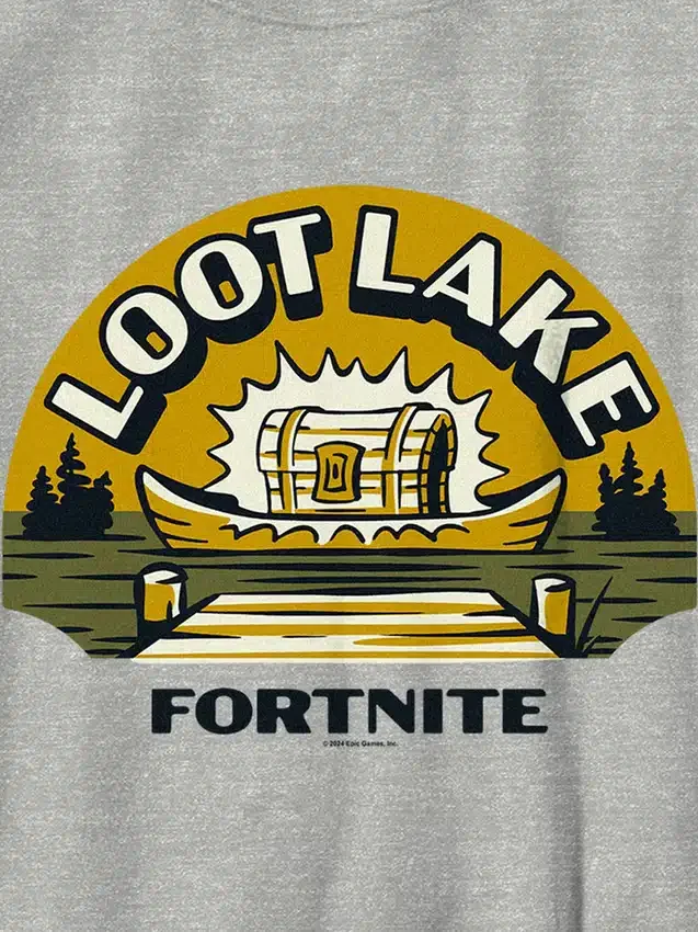 Çocuklar İçin Fortnite Loot Lake Desenli Tişört