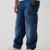Çocuklar İçin Fırçalanmış Kolay Giyilebilir Carpenter Jean'ler
