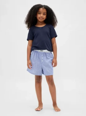 Çocuklar İçin Geri Dönüştürülmüş Flanel Pijama Şortları