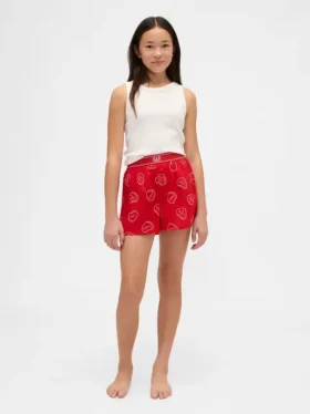 Çocuklar İçin Geri Dönüştürülmüş Flanel Pijama Şortları