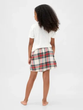 Çocuklar İçin Geri Dönüştürülmüş Flanel Pijama Şortları