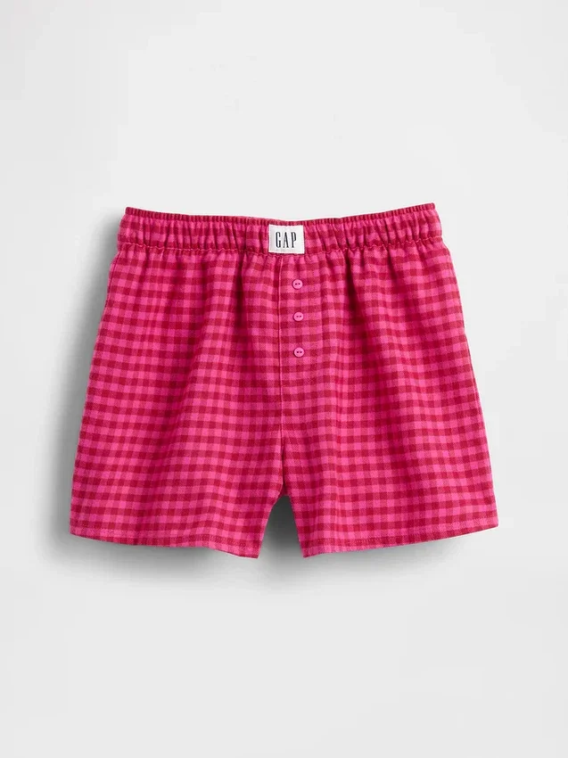 Çocuklar İçin Geri Dönüştürülmüş Flanel Pijama Şortları