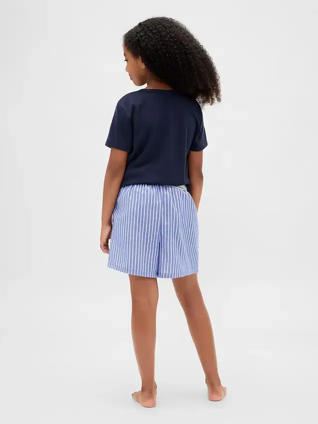 Çocuklar İçin Geri Dönüştürülmüş Flanel Pijama Şortları