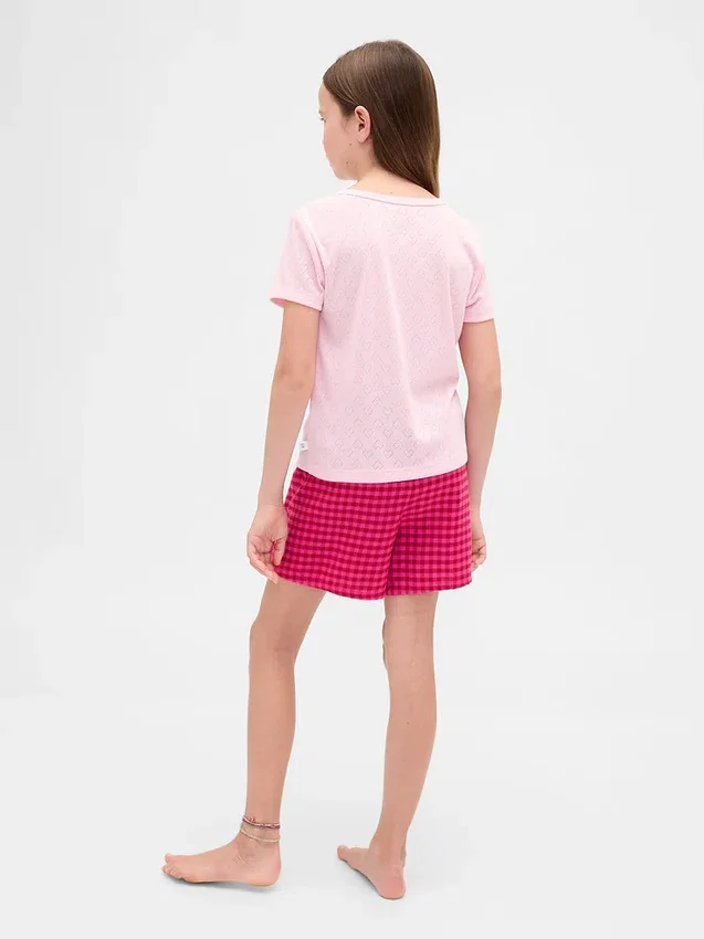 Çocuklar İçin Geri Dönüştürülmüş Flanel Pijama Şortları