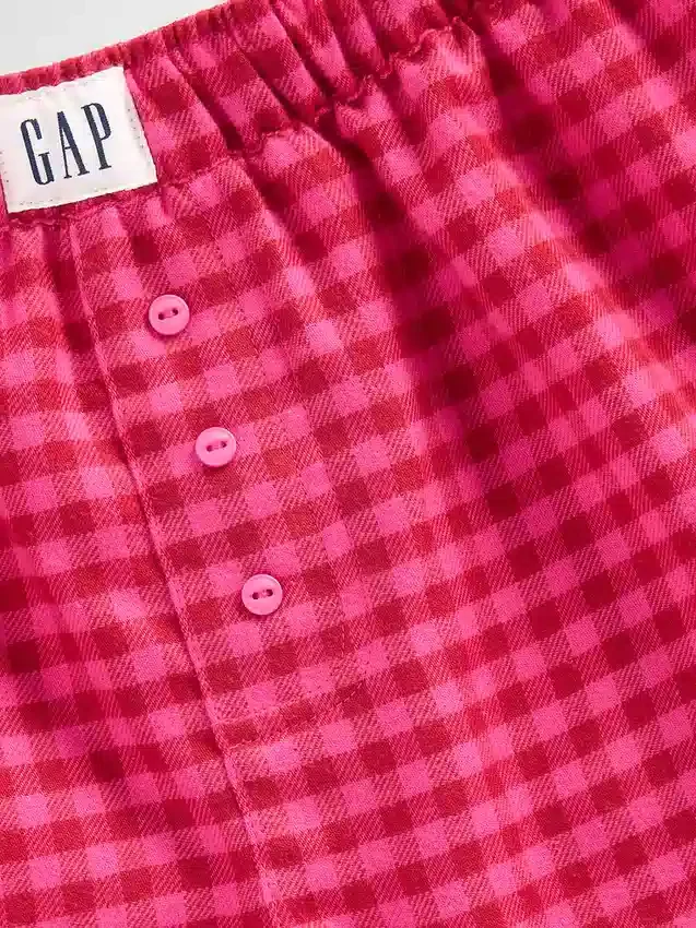 Çocuklar İçin Geri Dönüştürülmüş Flanel Pijama Şortları