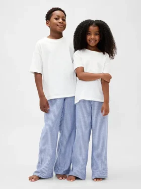 Çocuklar İçin Geri Dönüştürülmüş Flanel Pijama Pantolonu