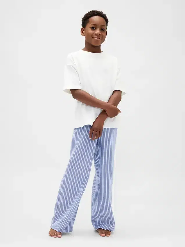 Çocuklar İçin Geri Dönüştürülmüş Flanel Pijama Pantolonu