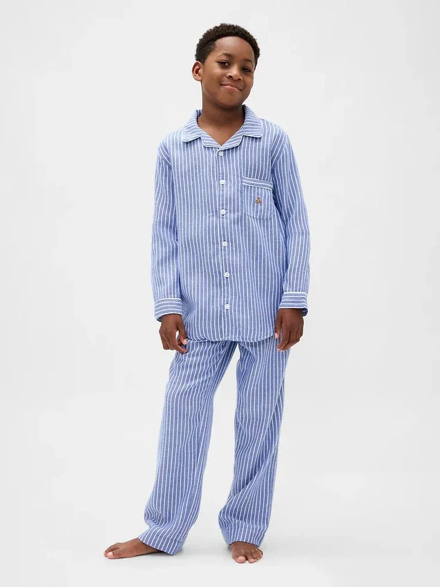 Çocuklar İçin Geri Dönüştürülmüş Flanel Pijama Seti