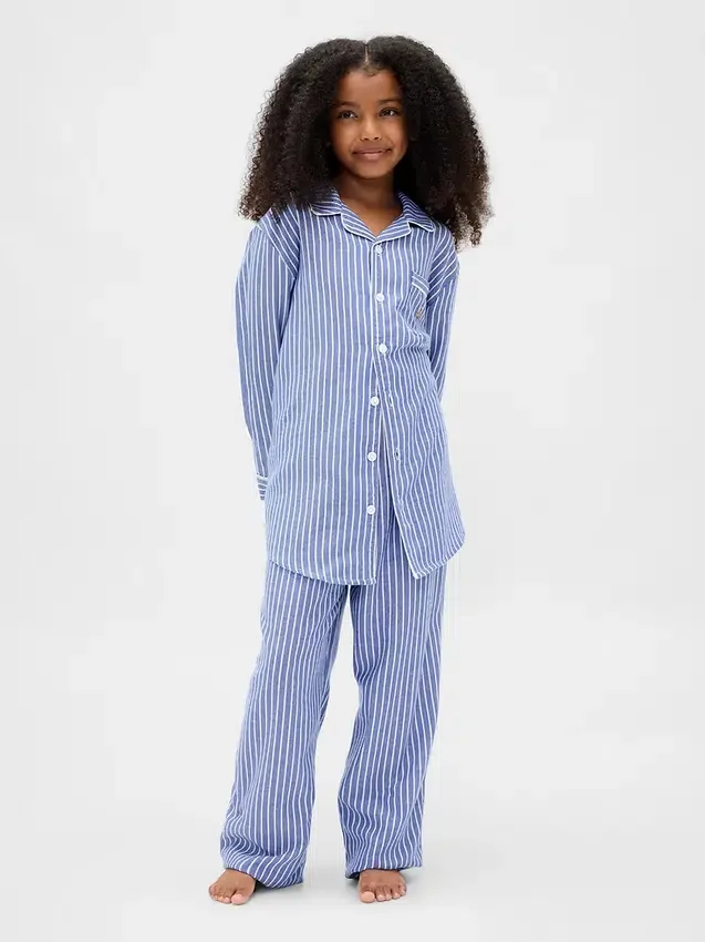 Çocuklar İçin Geri Dönüştürülmüş Flanel Pijama Seti