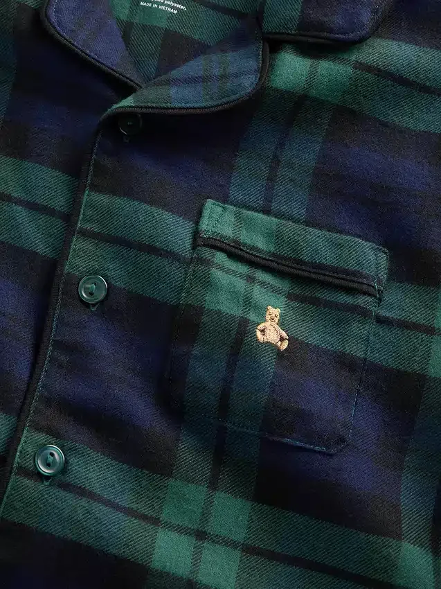 Çocuklar İçin Geri Dönüştürülmüş Flanel Pijama Seti