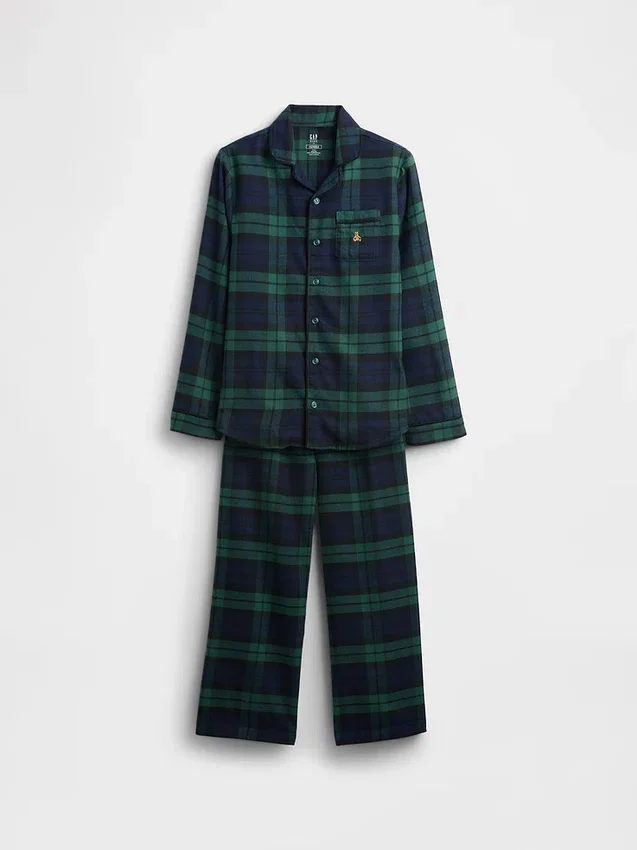Çocuklar İçin Geri Dönüştürülmüş Flanel Pijama Seti