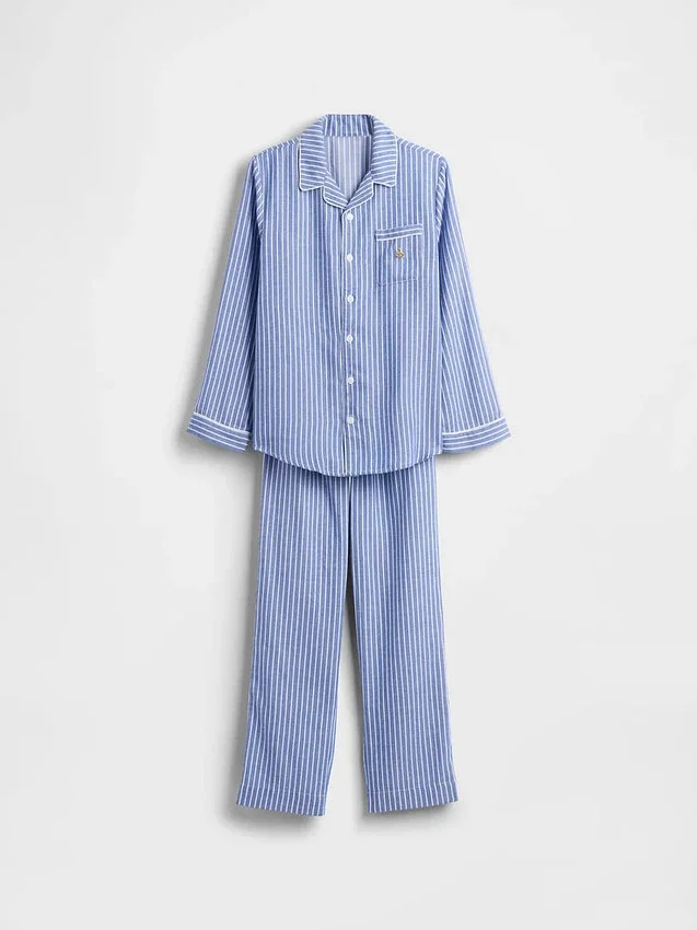 Çocuklar İçin Geri Dönüştürülmüş Flanel Pijama Seti