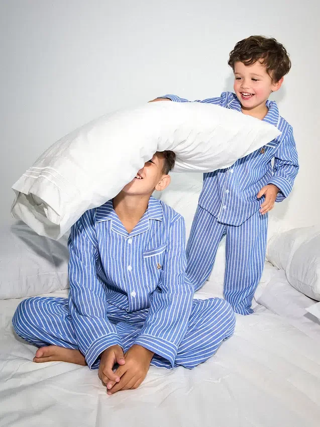 Çocuklar İçin Geri Dönüştürülmüş Flanel Pijama Seti