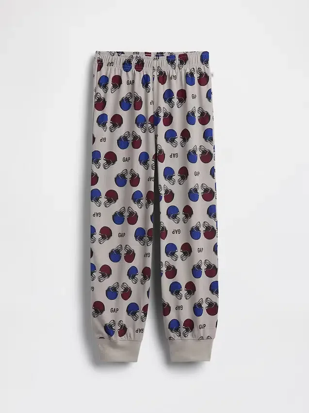 Çocuklar İçin Geri Dönüştürülmüş Futbol Logolu Pijama Jogger Pantolon