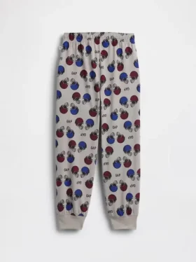 Çocuklar İçin Geri Dönüştürülmüş Futbol Logolu Pijama Jogger Pantolon