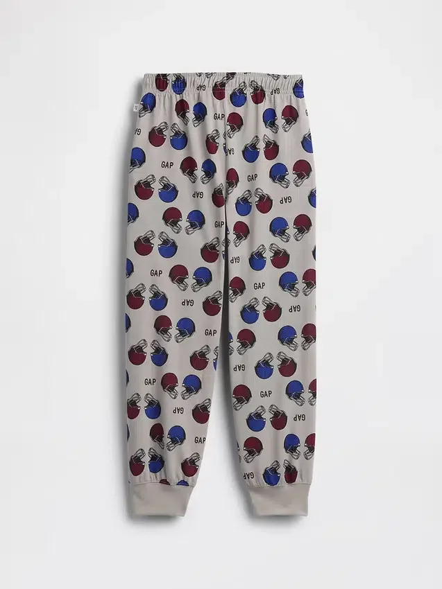 Çocuklar İçin Geri Dönüştürülmüş Futbol Logolu Pijama Jogger Pantolon