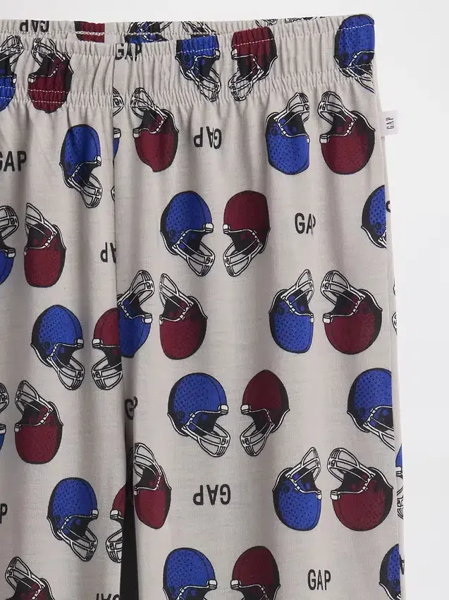 Çocuklar İçin Geri Dönüştürülmüş Futbol Logolu Pijama Jogger Pantolon