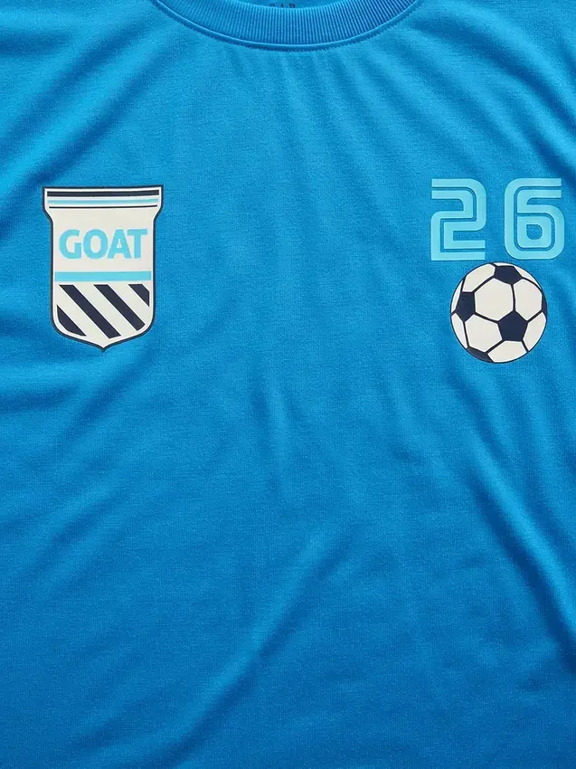 Çocuklar İçin Geri Dönüştürülmüş Oversized Futbol Pijama Şortlar Seti