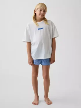 Çocuklar İçin Geri Dönüştürülmüş Pijama Şortlar Seti