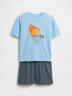 Çocuklar İçin Geri Dönüştürülmüş Pijama Şortlar Seti