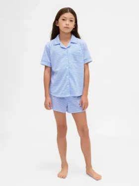 Çocuklar İçin Geri Dönüştürülmüş Pijama Şortlar Seti