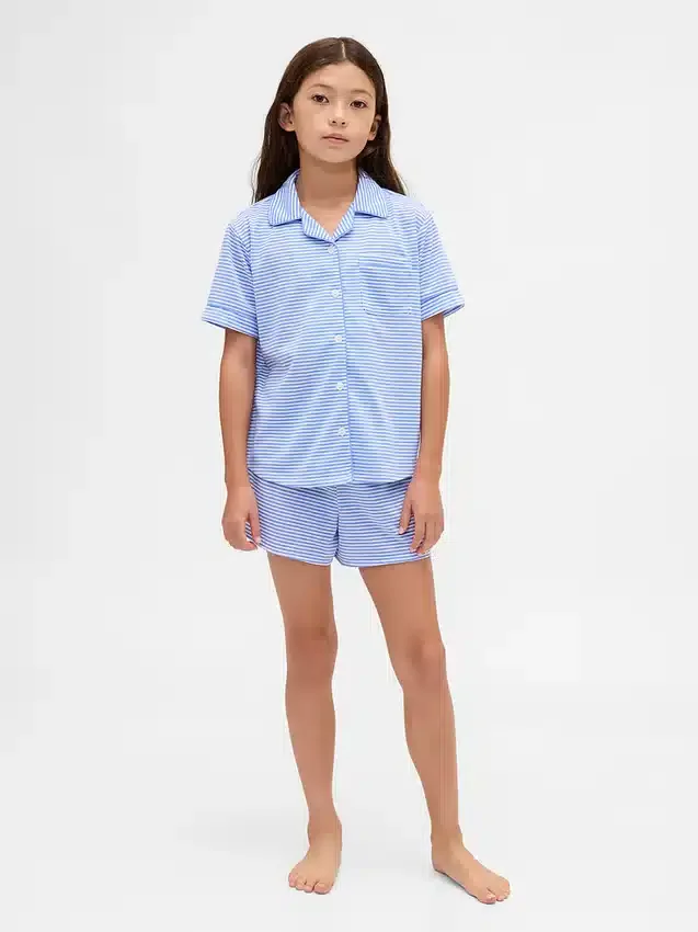 Çocuklar İçin Geri Dönüştürülmüş Pijama Şortlar Seti