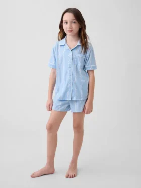 Çocuklar İçin Geri Dönüştürülmüş Pijama Şortlar Seti