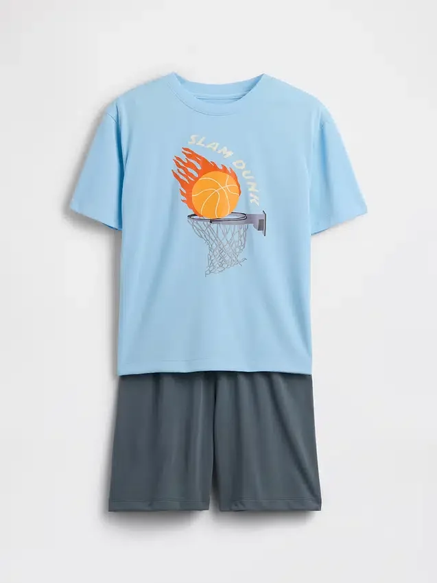 Çocuklar İçin Geri Dönüştürülmüş Pijama Şortlar Seti