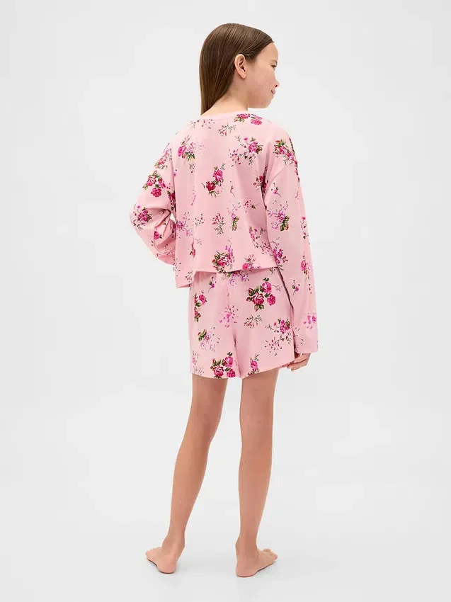 Çocuklar İçin Geri Dönüştürülmüş Pijama Şortlar Seti