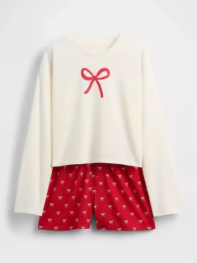Çocuklar İçin Geri Dönüştürülmüş Pijama Şortlar Seti
