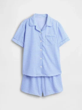 Çocuklar İçin Geri Dönüştürülmüş Pijama Şortlar Seti