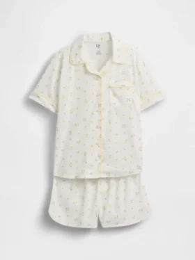 Çocuklar İçin Geri Dönüştürülmüş Pijama Şortlar Seti