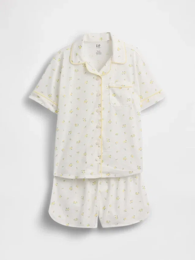 Çocuklar İçin Geri Dönüştürülmüş Pijama Şortlar Seti