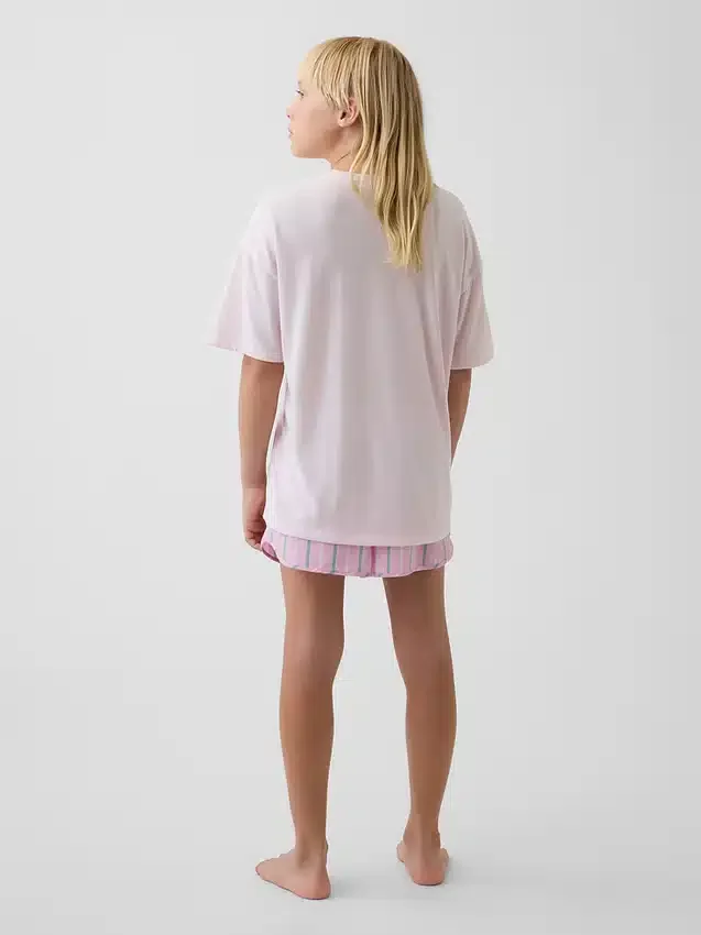 Çocuklar İçin Geri Dönüştürülmüş Pijama Şortlar Seti