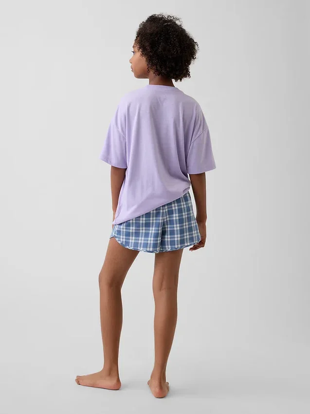 Çocuklar İçin Geri Dönüştürülmüş Pijama Şortlar Seti