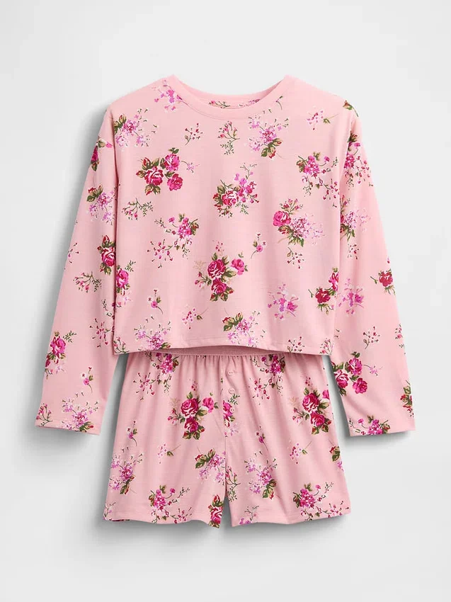 Çocuklar İçin Geri Dönüştürülmüş Pijama Şortlar Seti
