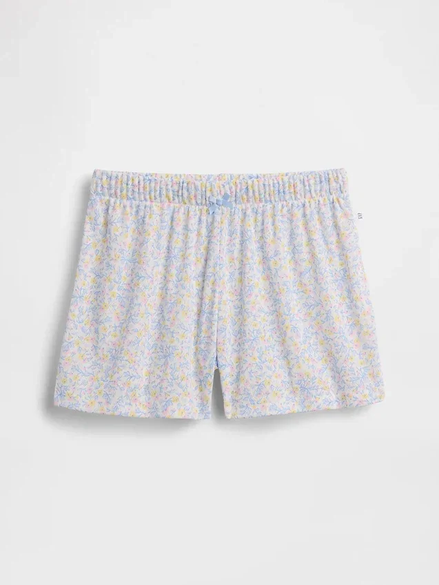 Çocuklar İçin Geri Dönüştürülmüş Pointelle Pijama Şortu