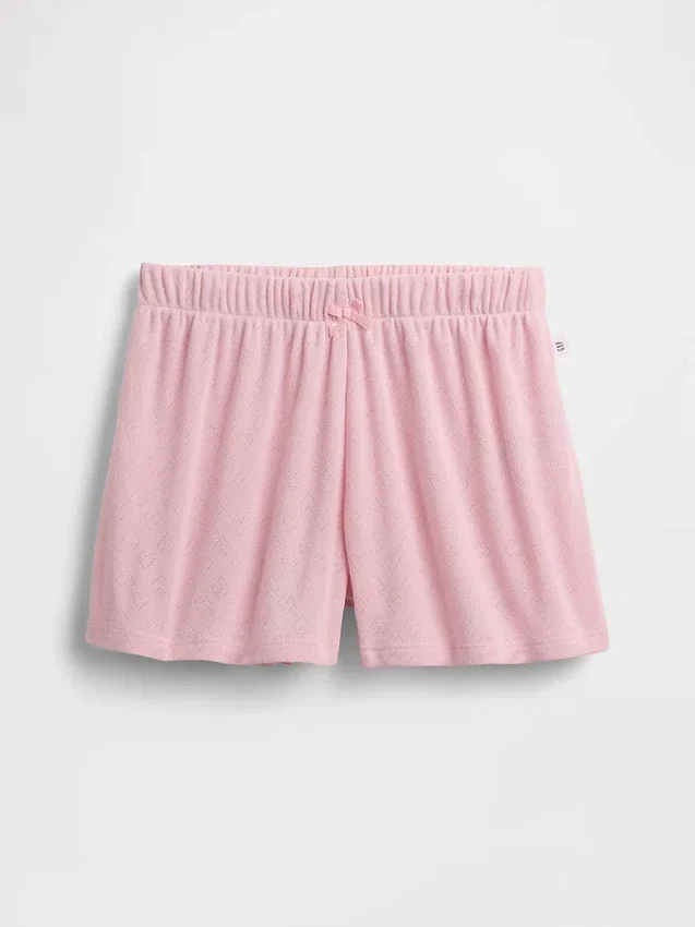 Çocuklar İçin Geri Dönüştürülmüş Pointelle Pijama Şortu