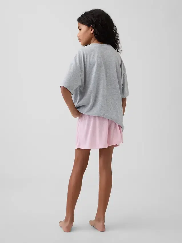 Çocuklar İçin Geri Dönüştürülmüş Pointelle Pijama Şortu