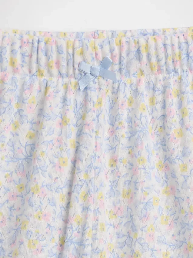 Çocuklar İçin Geri Dönüştürülmüş Pointelle Pijama Şortu