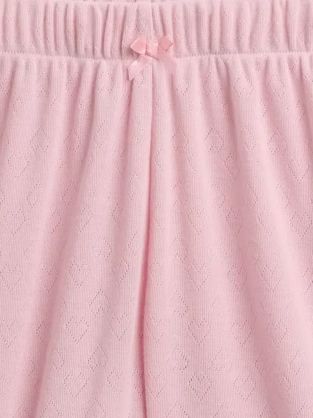 Çocuklar İçin Geri Dönüştürülmüş Pointelle Pijama Şortu