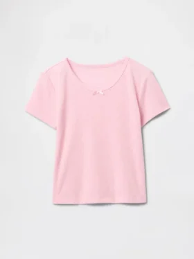 Çocuklar İçin Geri Dönüştürülmüş Pointelle Pijama Tişörtü