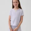 Çocuklar İçin Geri Dönüştürülmüş Pointelle Pijama Tişörtü