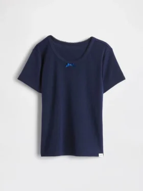 Çocuklar İçin Geri Dönüştürülmüş Pointelle Pijama Tişörtü