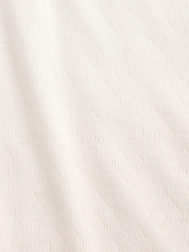 Çocuklar İçin Geri Dönüştürülmüş Pointelle Pijama Tişörtü