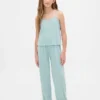 Çocuklar İçin Geri Dönüştürülmüş Pointelle Tank Pijama Seti