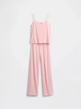Çocuklar İçin Geri Dönüştürülmüş Pointelle Tank Pijama Seti