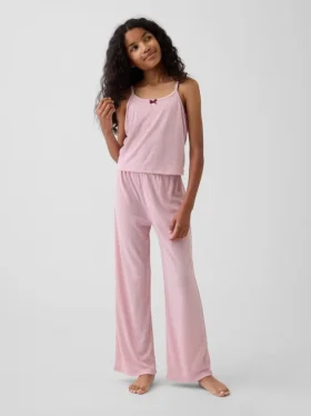 Çocuklar İçin Geri Dönüştürülmüş Pointelle Tank Pijama Seti